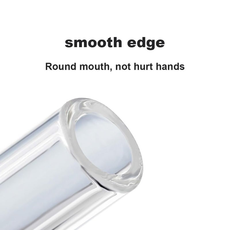 GEESTONE Store 5 Piece Glass Tubes with Cleaning Brush 4.72 inch 12mm OD 2mm Thick Wall Tubing Borosilicate Blowing Tubes Clear Tubes - Image 3